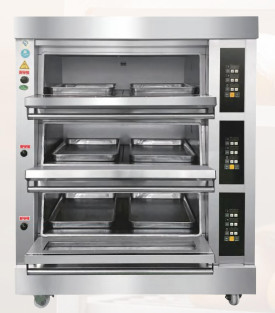वाणिज्यिक इलेक्ट्रिक गैस बेकिंग ओवन 380v ब्रेड केक पिज्जा 6.6KW