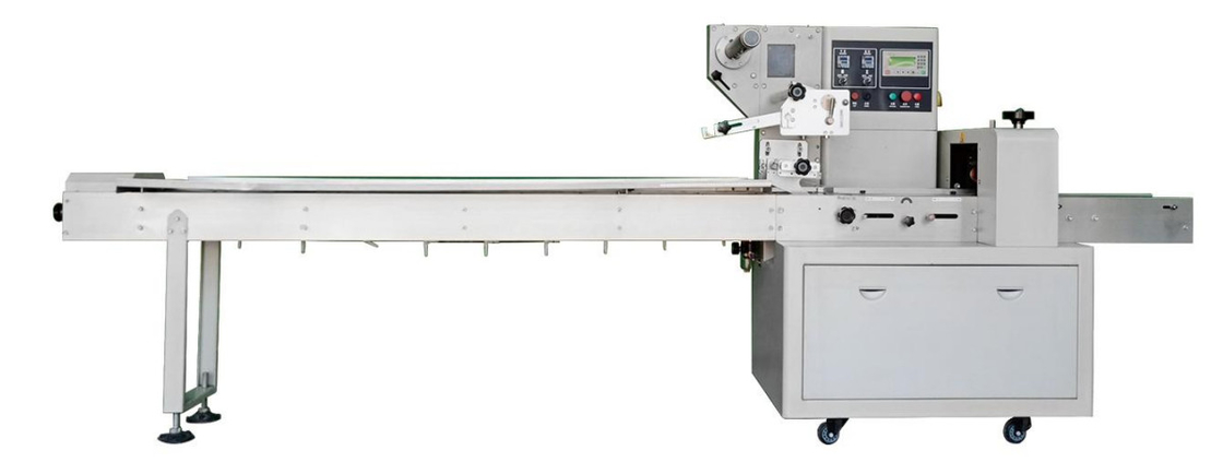 450 मिमी फिल्म तकिया प्रकार पैकिंग मशीन 220बैग / न्यूनतम 2.4kw